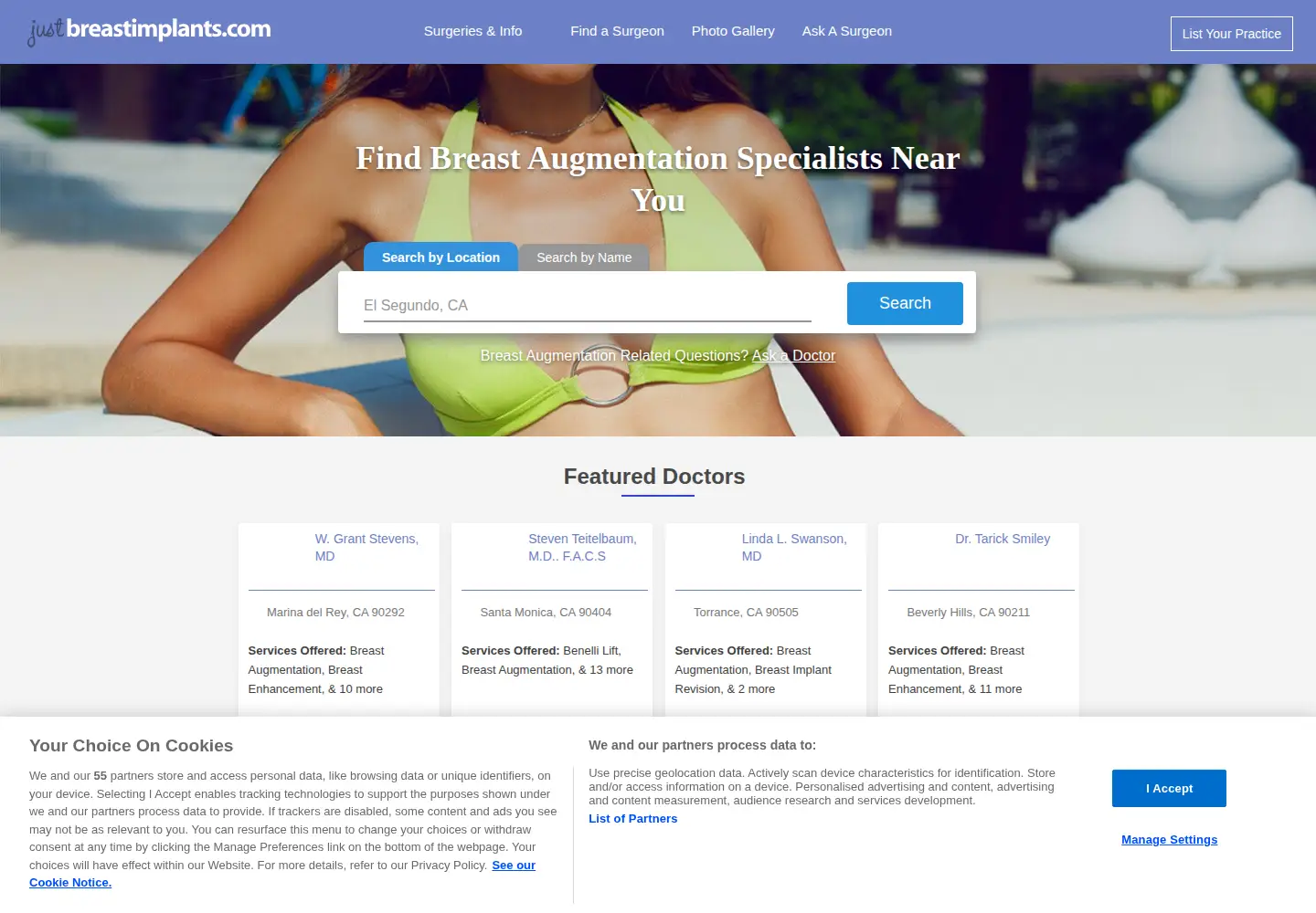 Screenshot of justbreastimplants.com