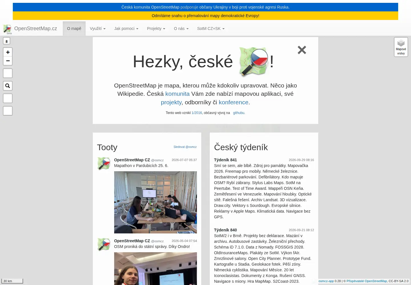 Screenshot of osmap.cz