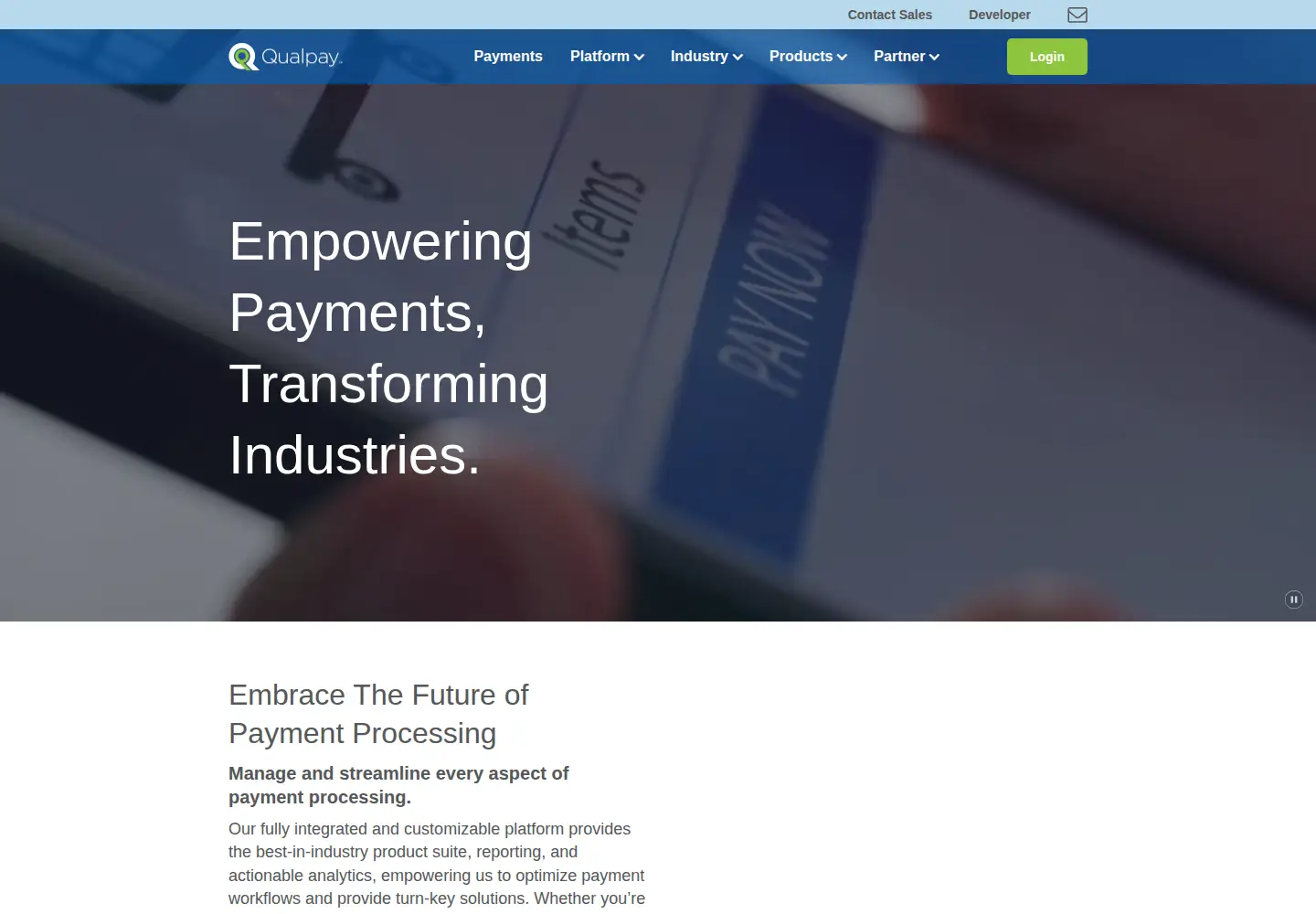 Screenshot of qualpay.com