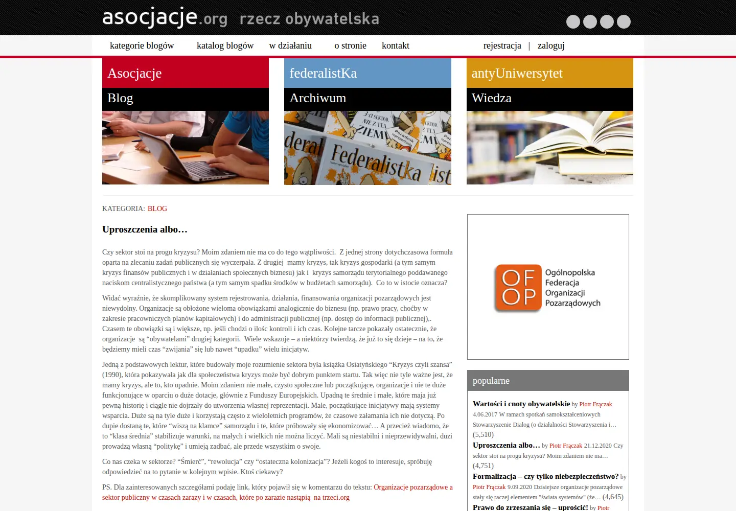 Screenshot of asocjacje.org
