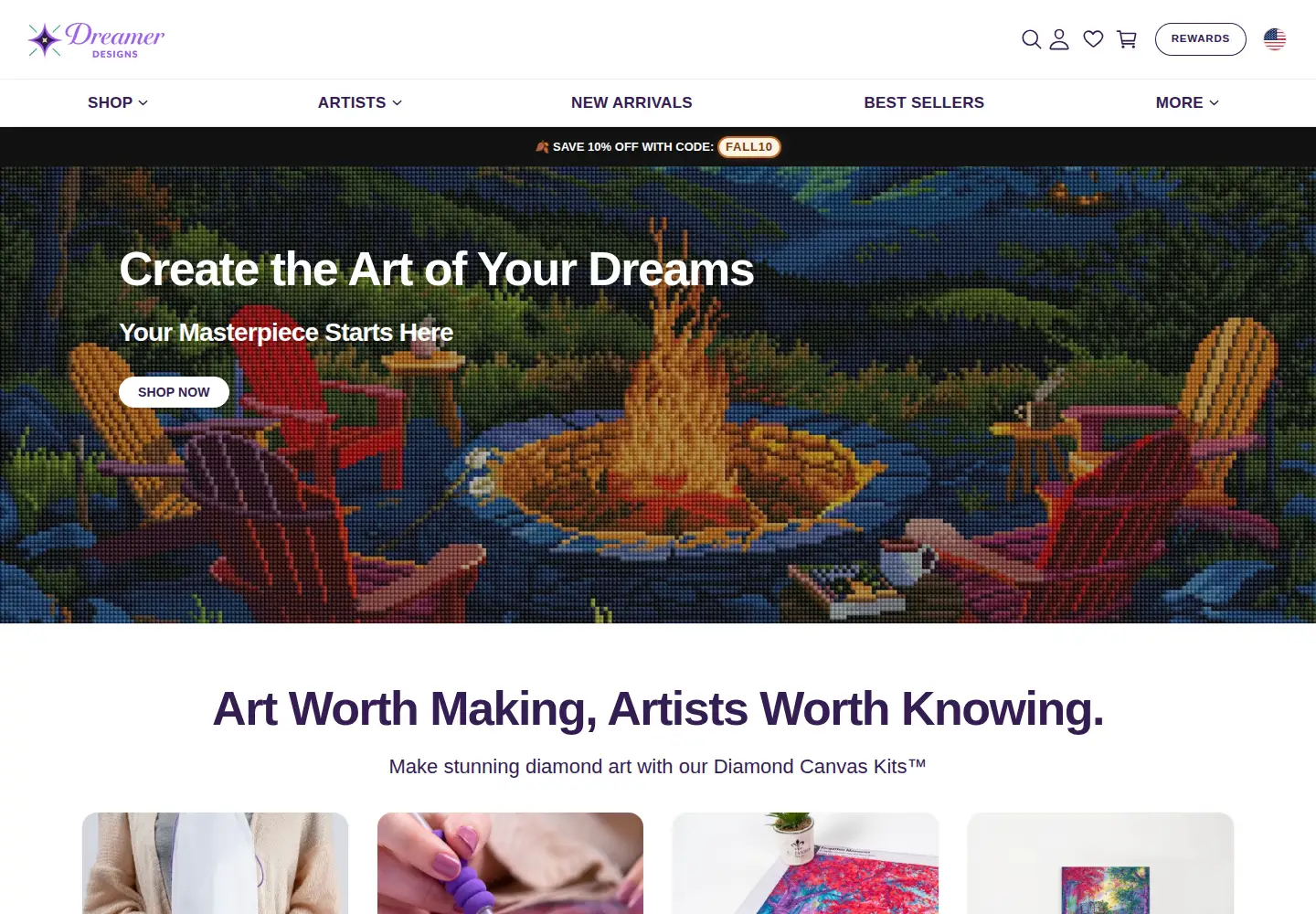 Captured homepage of dreamerdesigns.com in the current scan