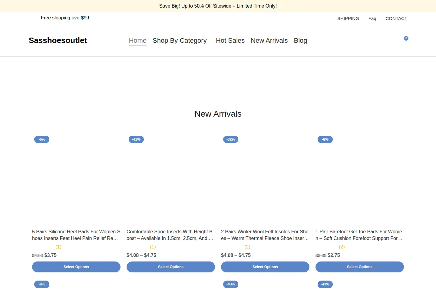 Screenshot of sasshoesoutlet.org