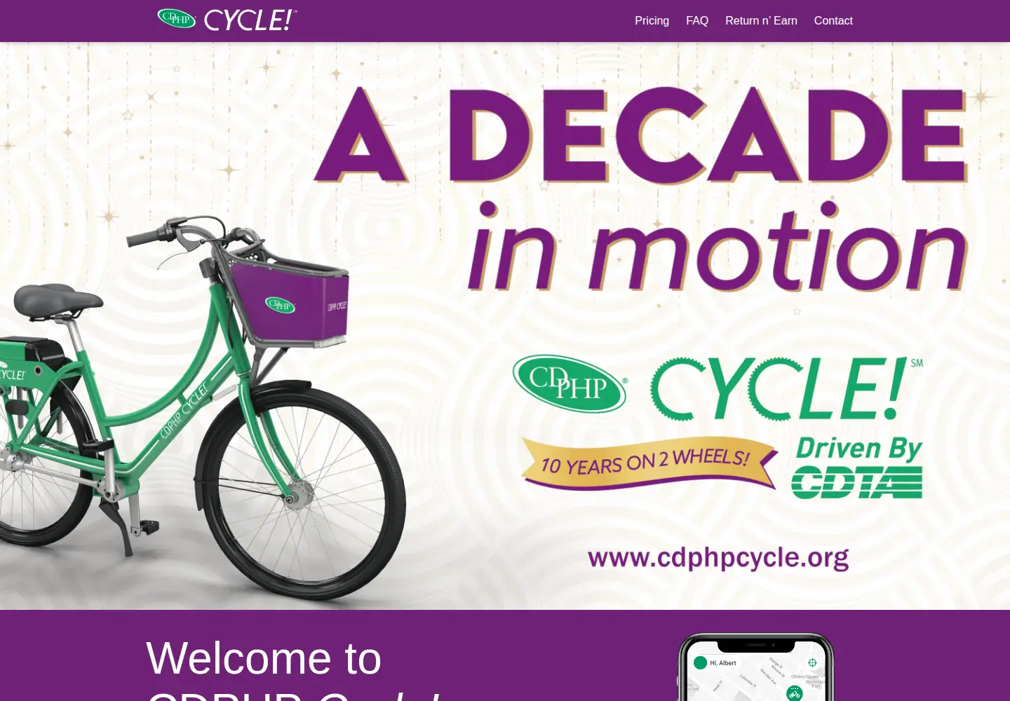 Captured homepage of cdphpcycle.org in the current scan
