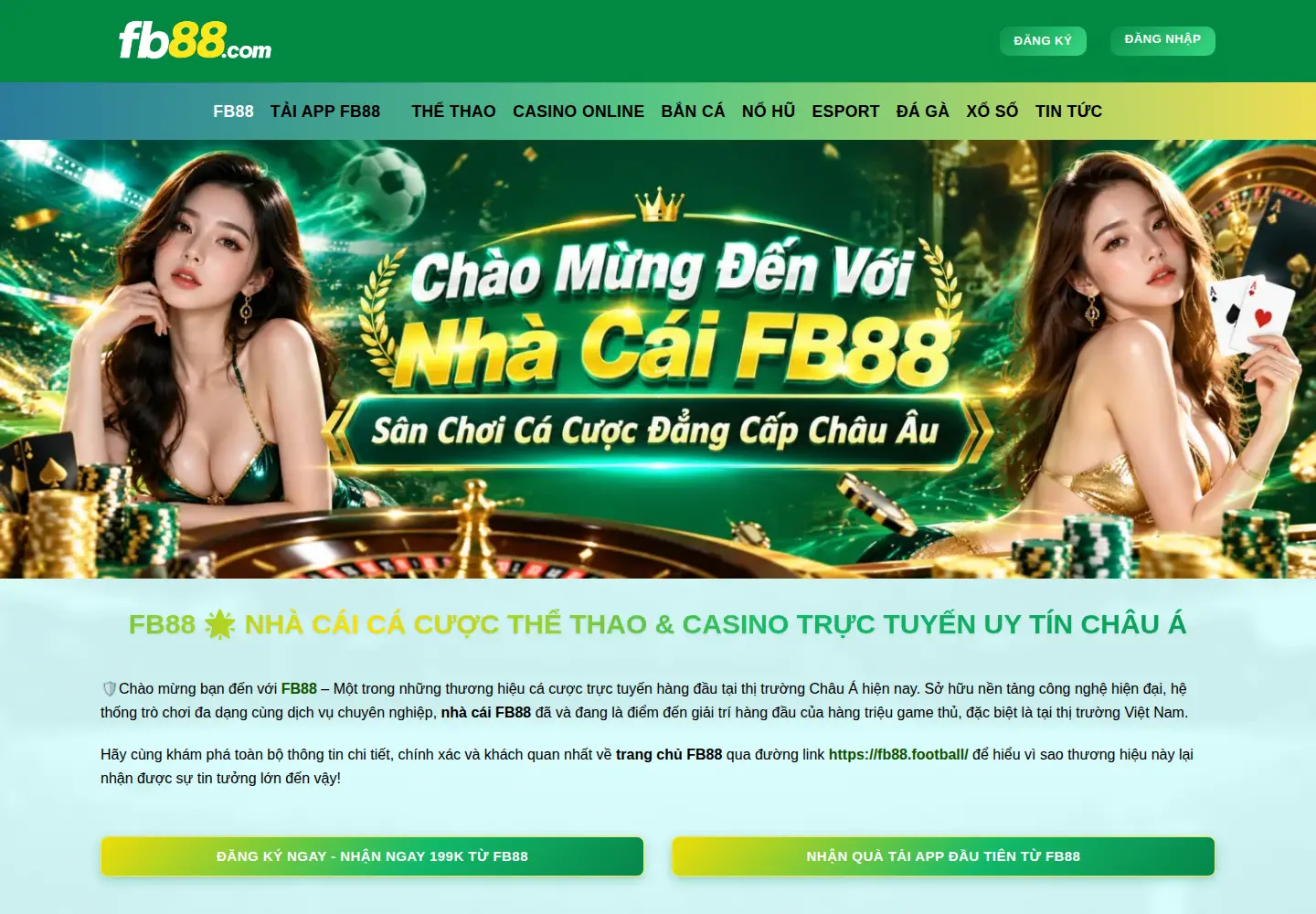 Captured homepage of fb88.football in the current scan