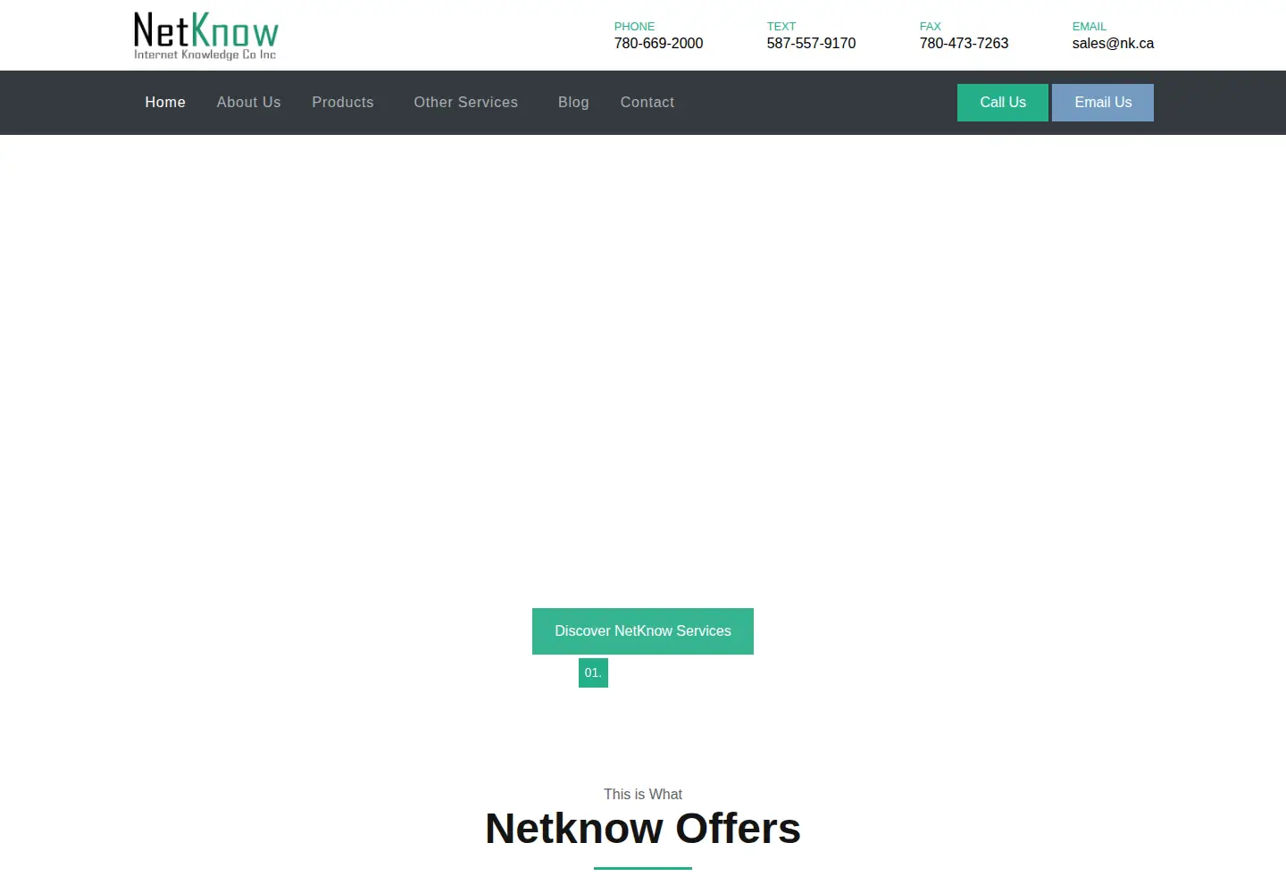 Captured homepage of nk.ca in the current scan