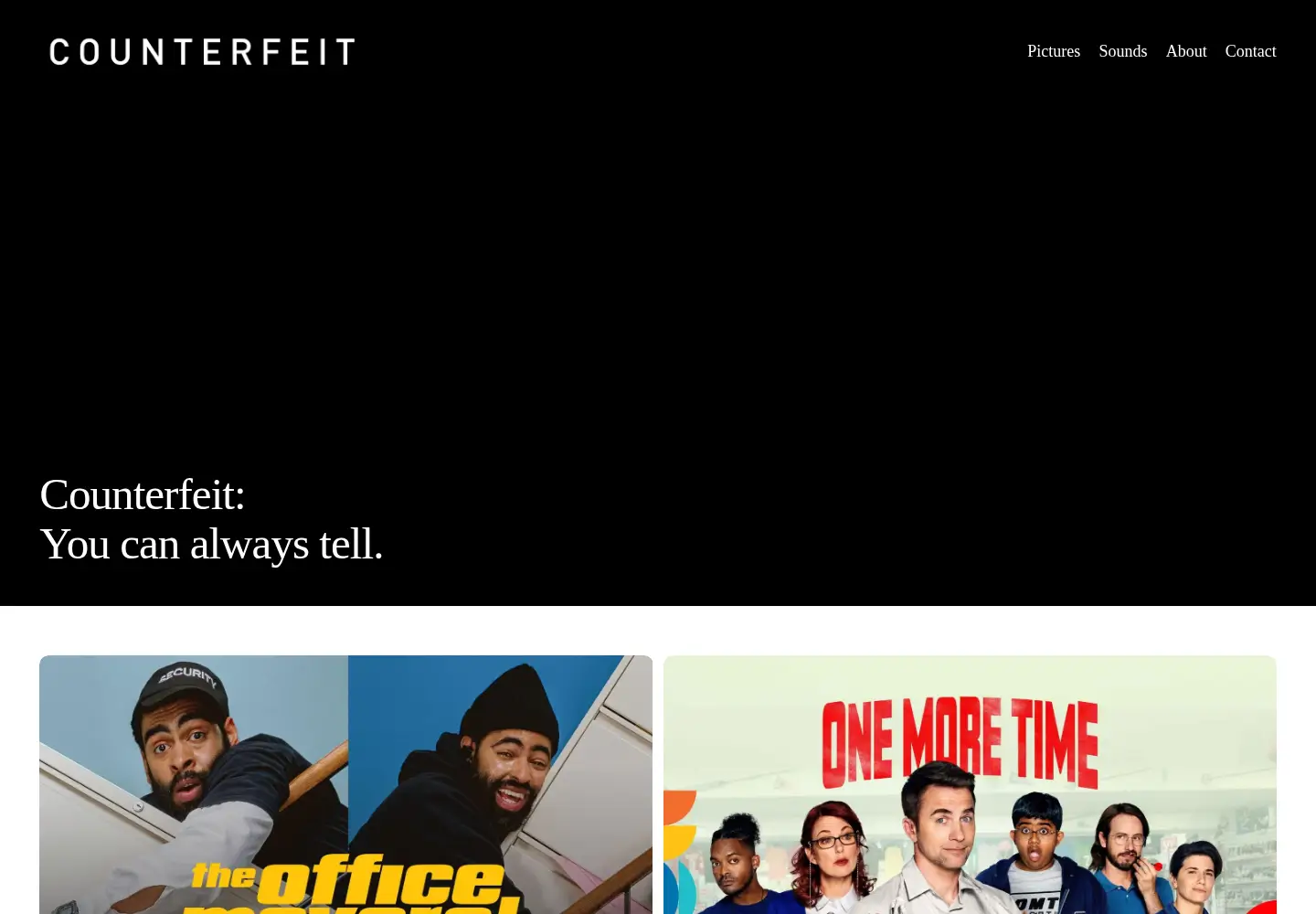 Captured homepage of counterfeitpictures.com in the current scan