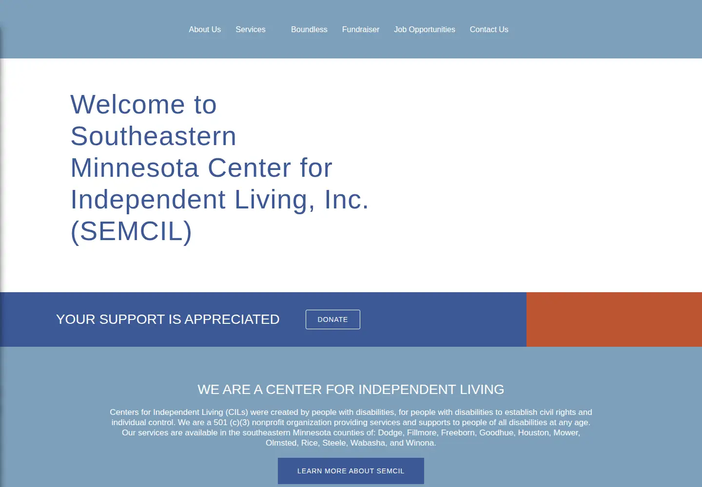 Captured homepage of semcil.org in the current scan