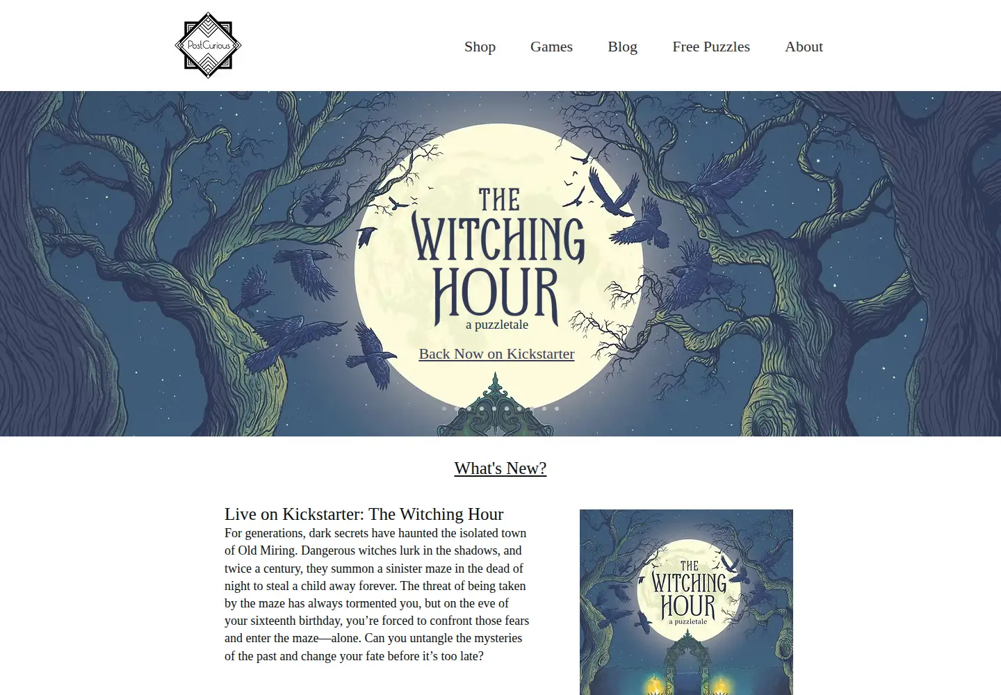 Screenshot of getpostcurious.com