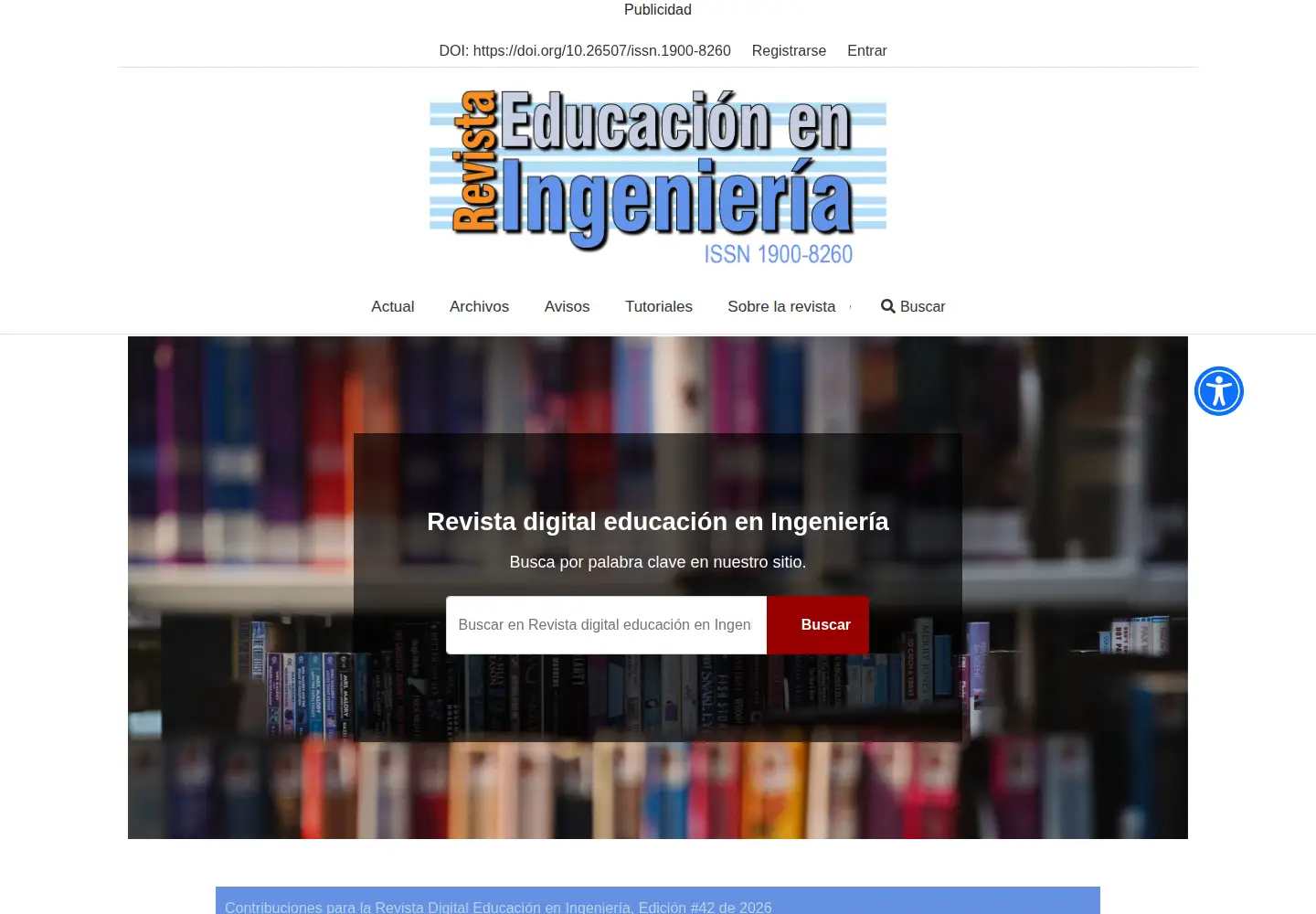 Captured homepage of educacioneningenieria.org in the current scan