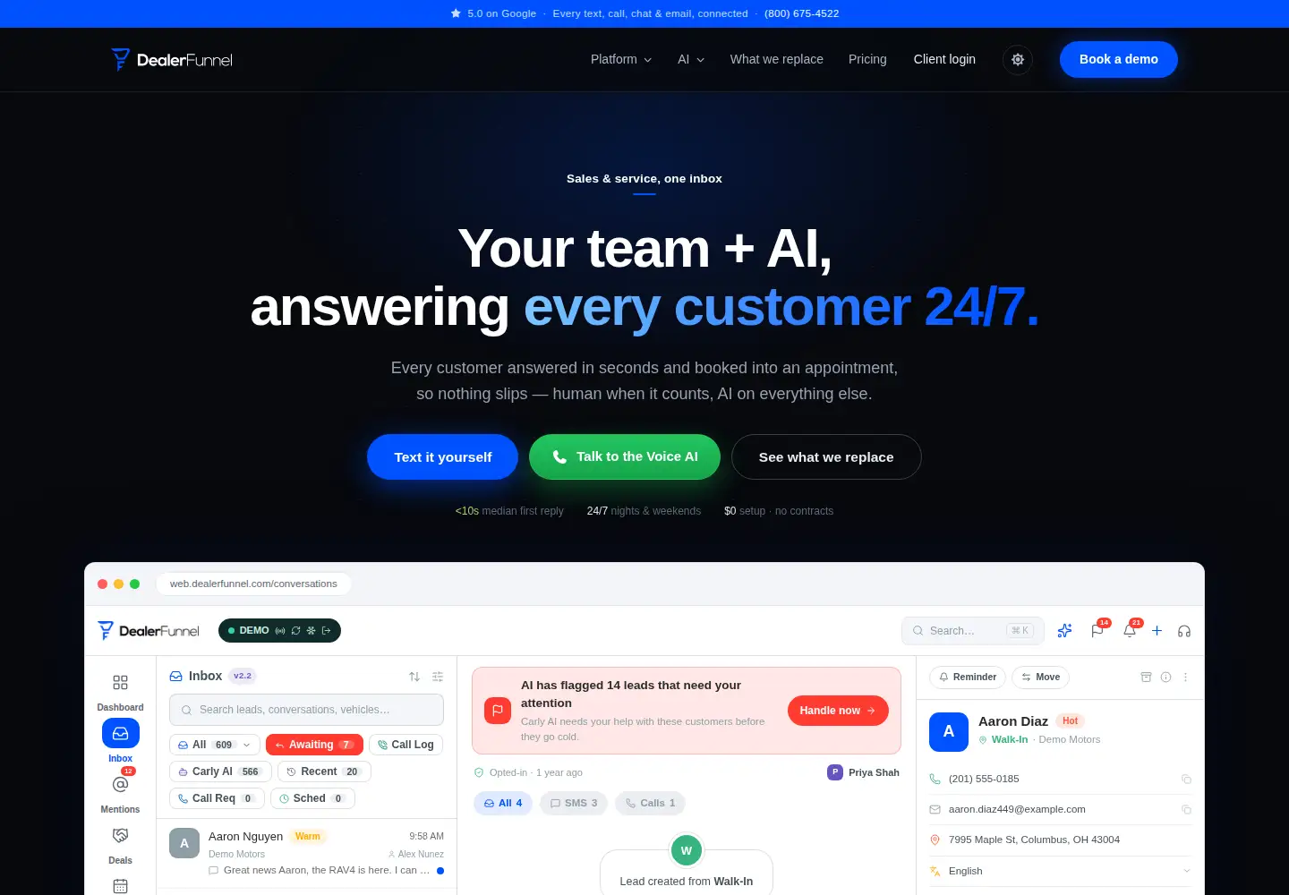 Screenshot of dealerfunnel.com