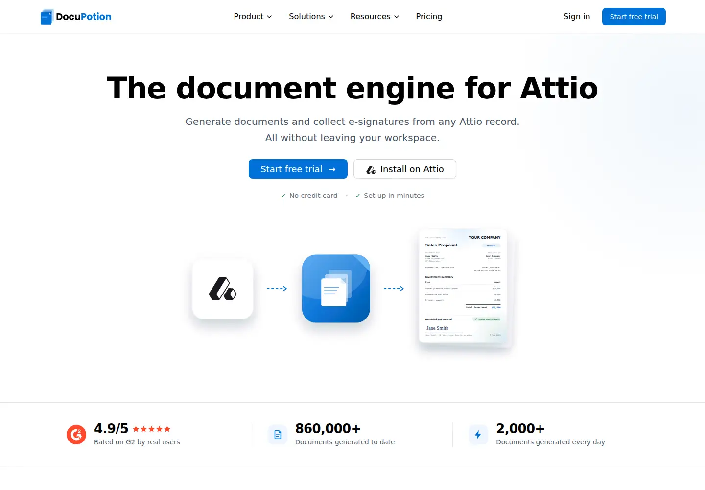 Screenshot of docupotion.com