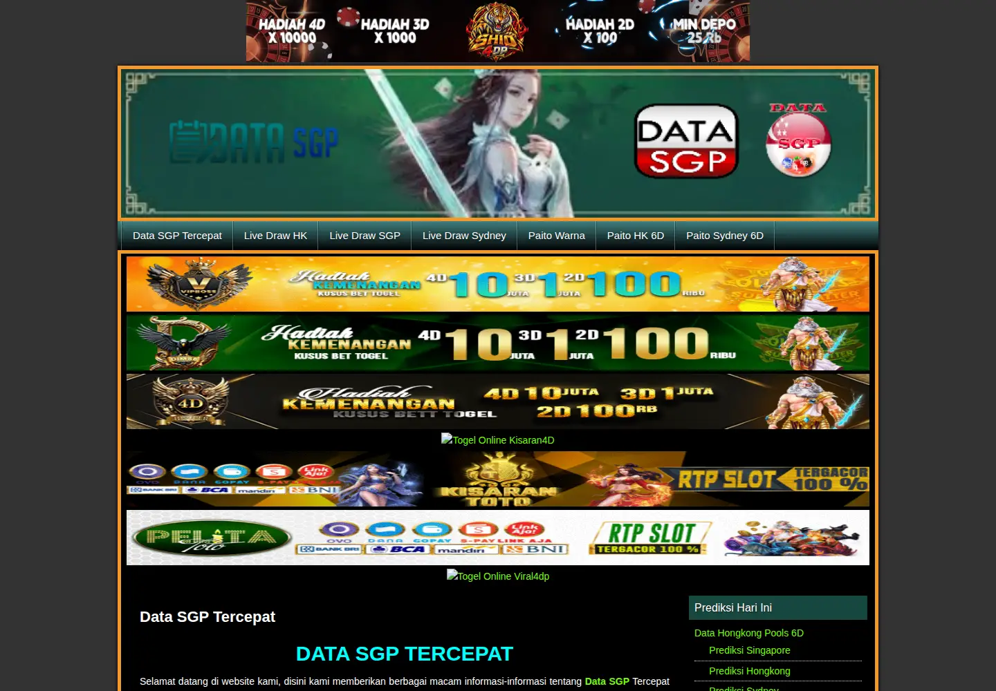 Captured homepage of datasgptercepat.net in the current scan