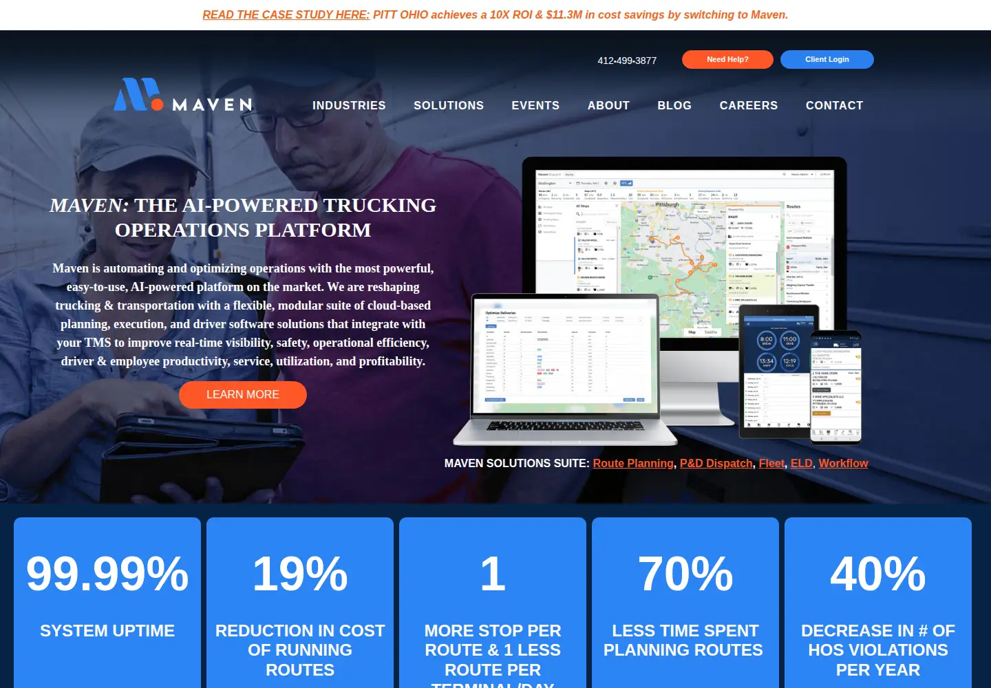 Captured homepage of mavenmachines.com in the current scan