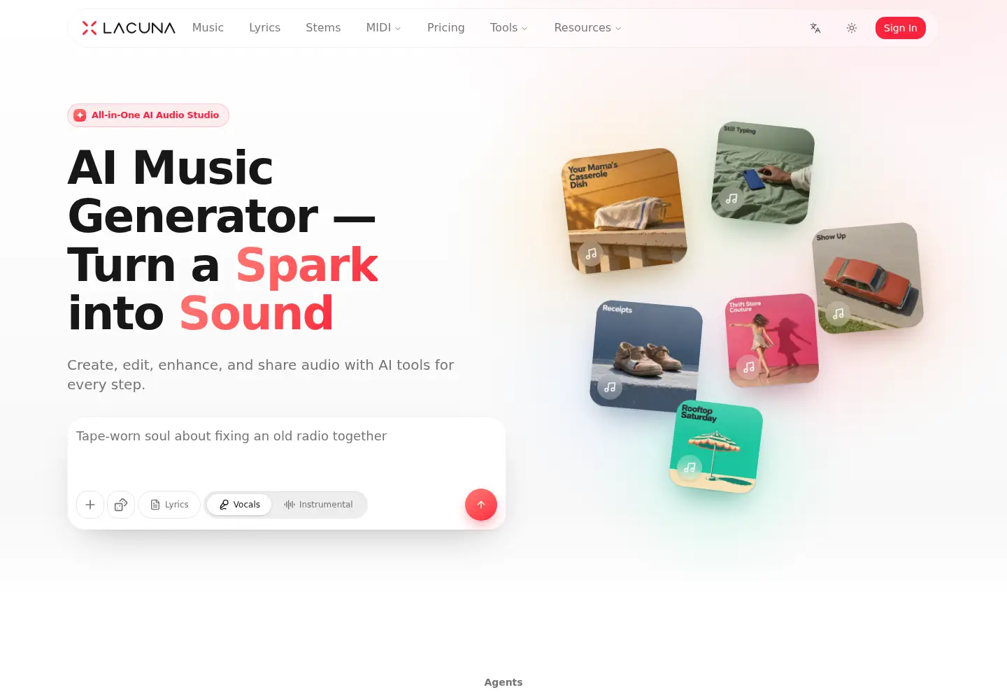 Screenshot of lacuna.fm