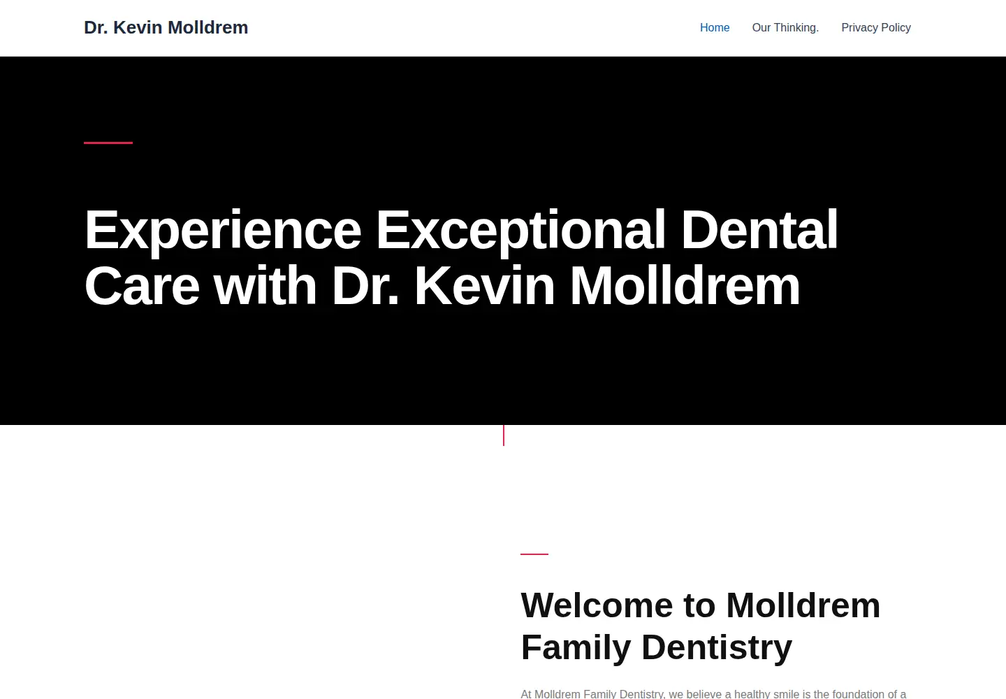 Captured homepage of drkevinmolldrem.com in the current scan