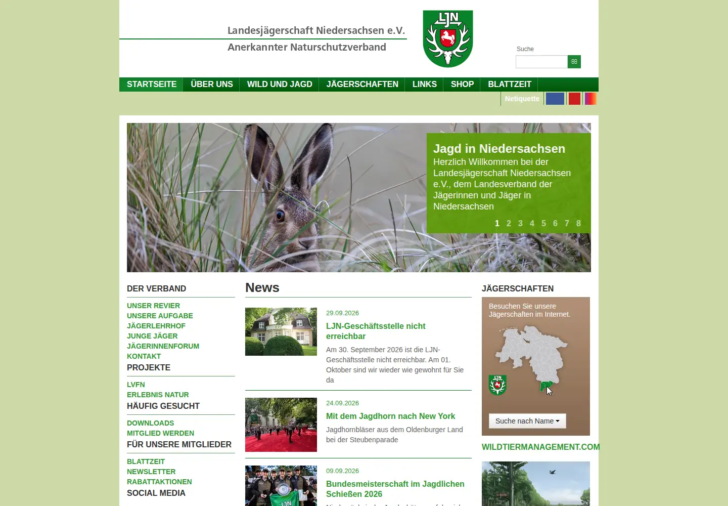 Captured homepage of ljn.de in the current scan