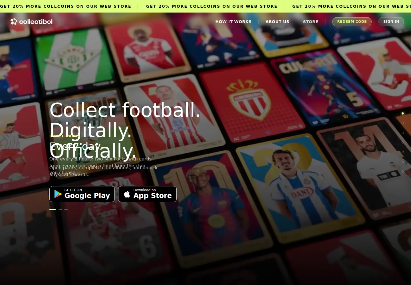 Captured homepage of collectibol.com in the current scan
