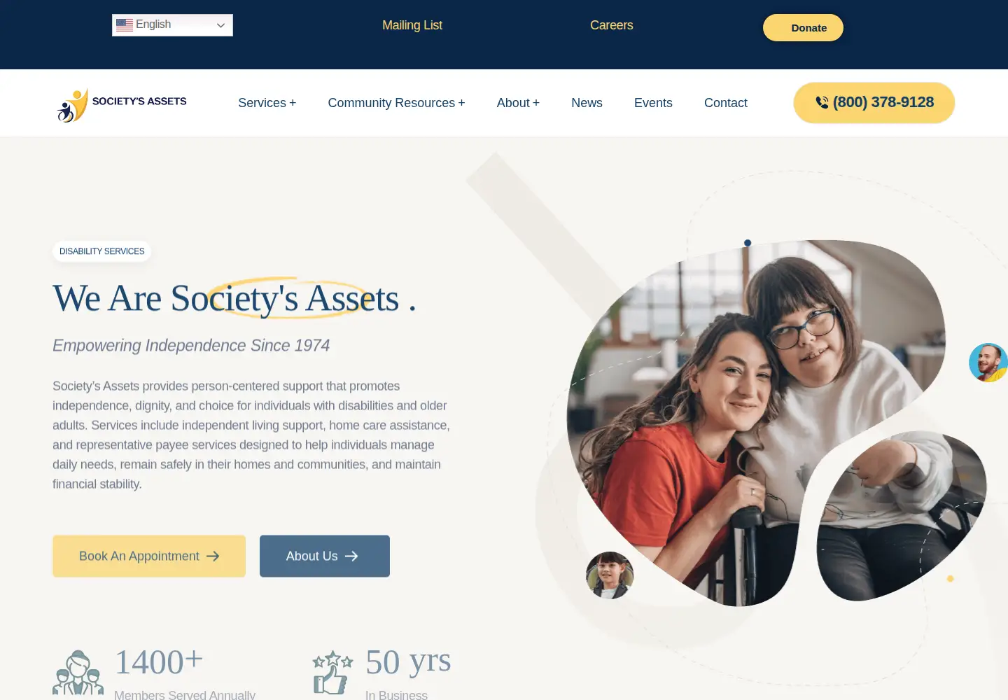 Captured homepage of societysassets.org in the current scan