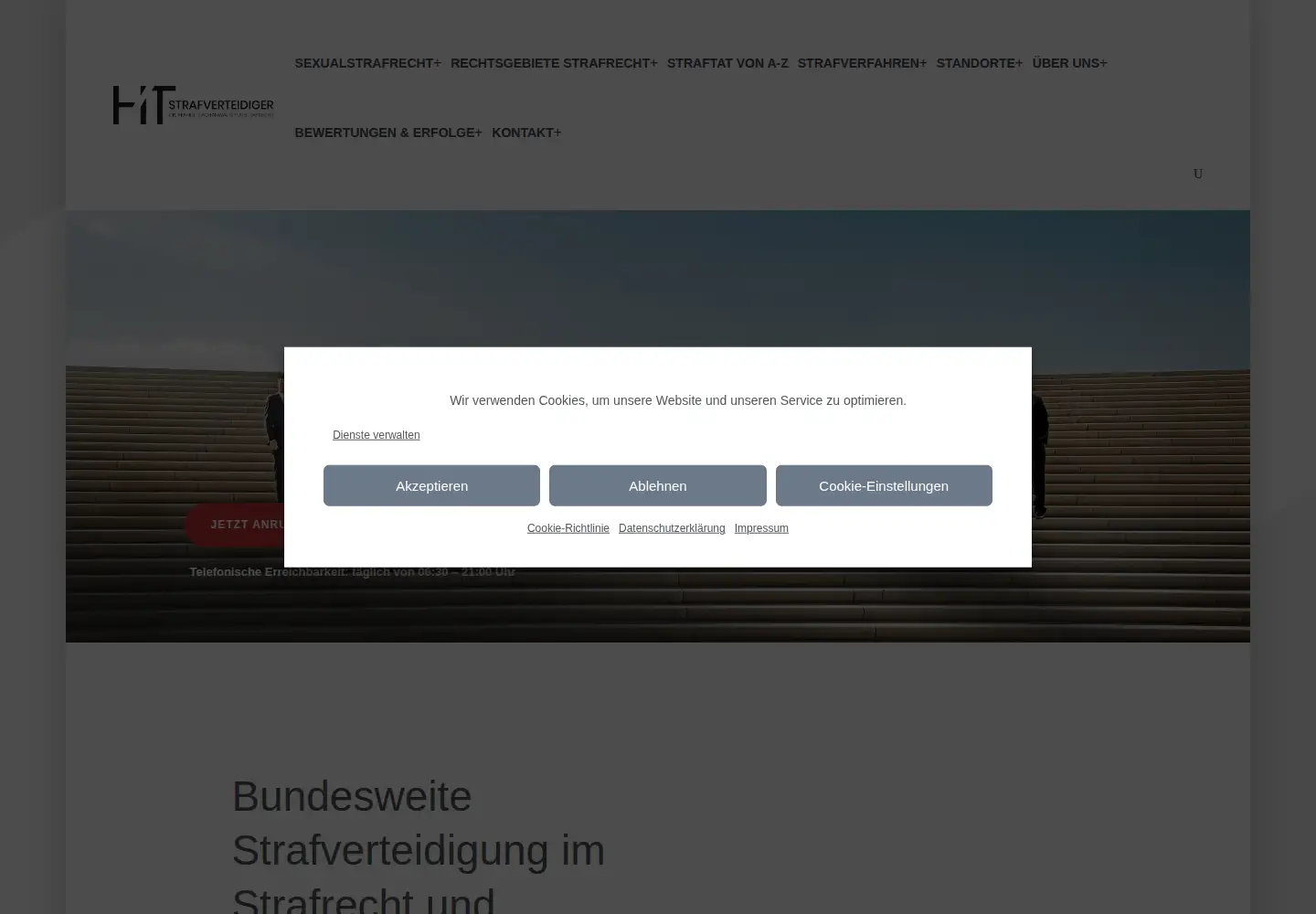 Captured homepage of ht-strafrecht.de in the current scan