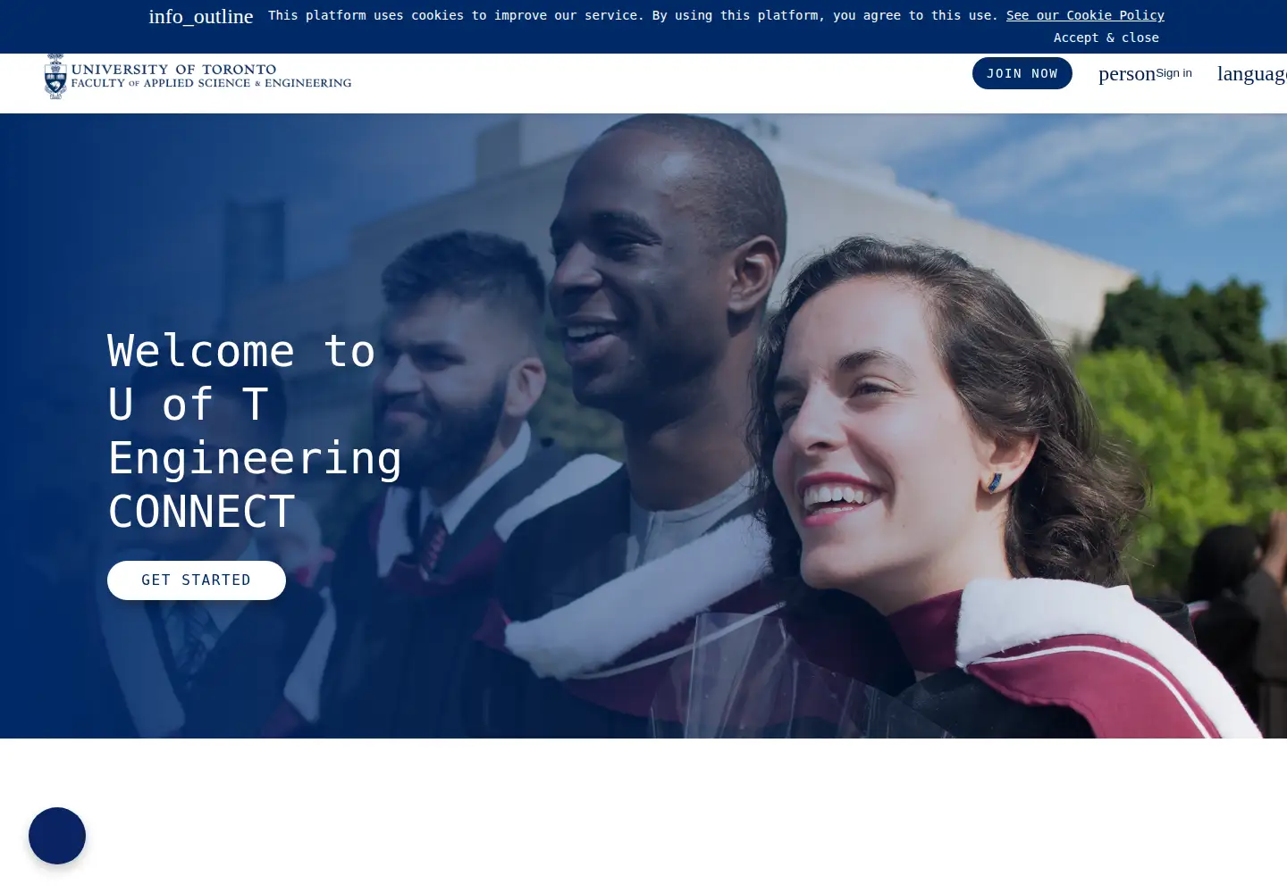 Captured homepage of uoftengineeringconnect.ca in the current scan