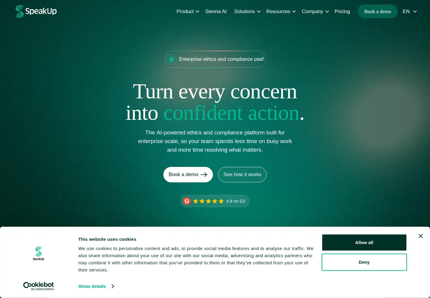 Screenshot of speakup.com