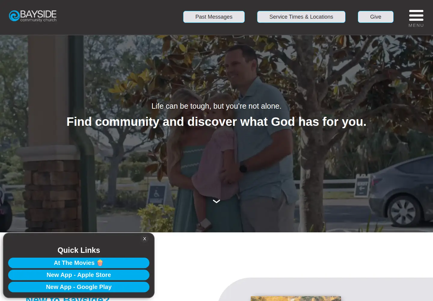 Captured homepage of mybayside.church in the current scan