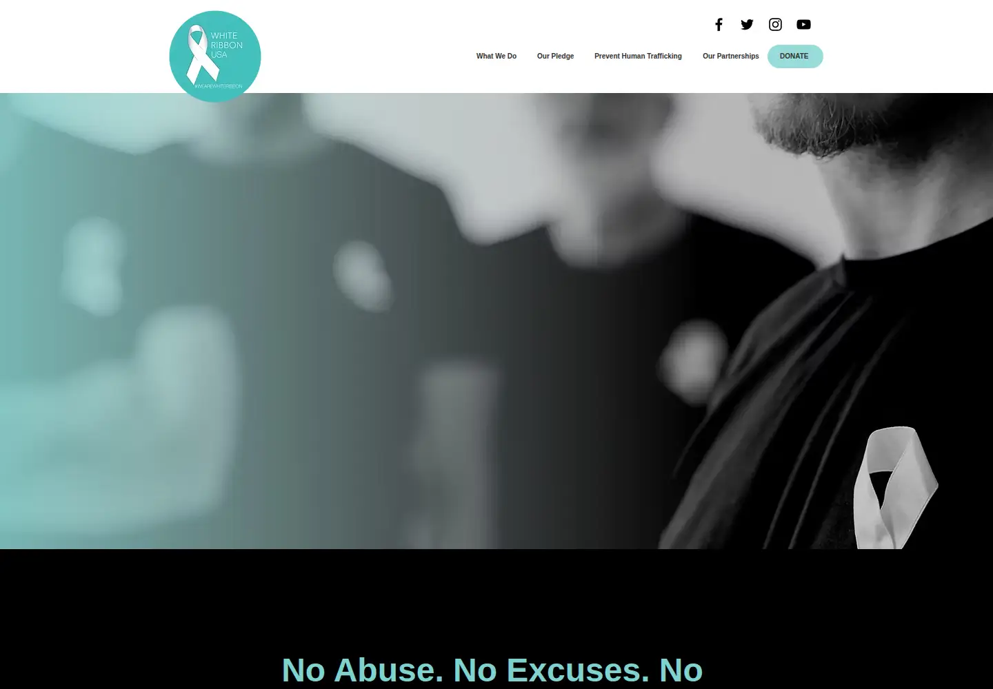 Captured homepage of whiteribbonusa.org in the current scan