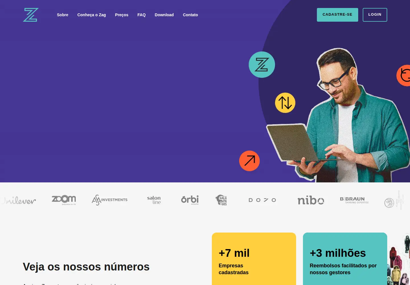 Captured homepage of zagapp.com.br in the current scan