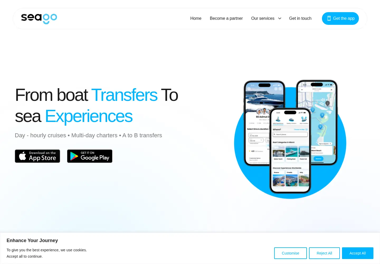 Screenshot of seagoapp.com