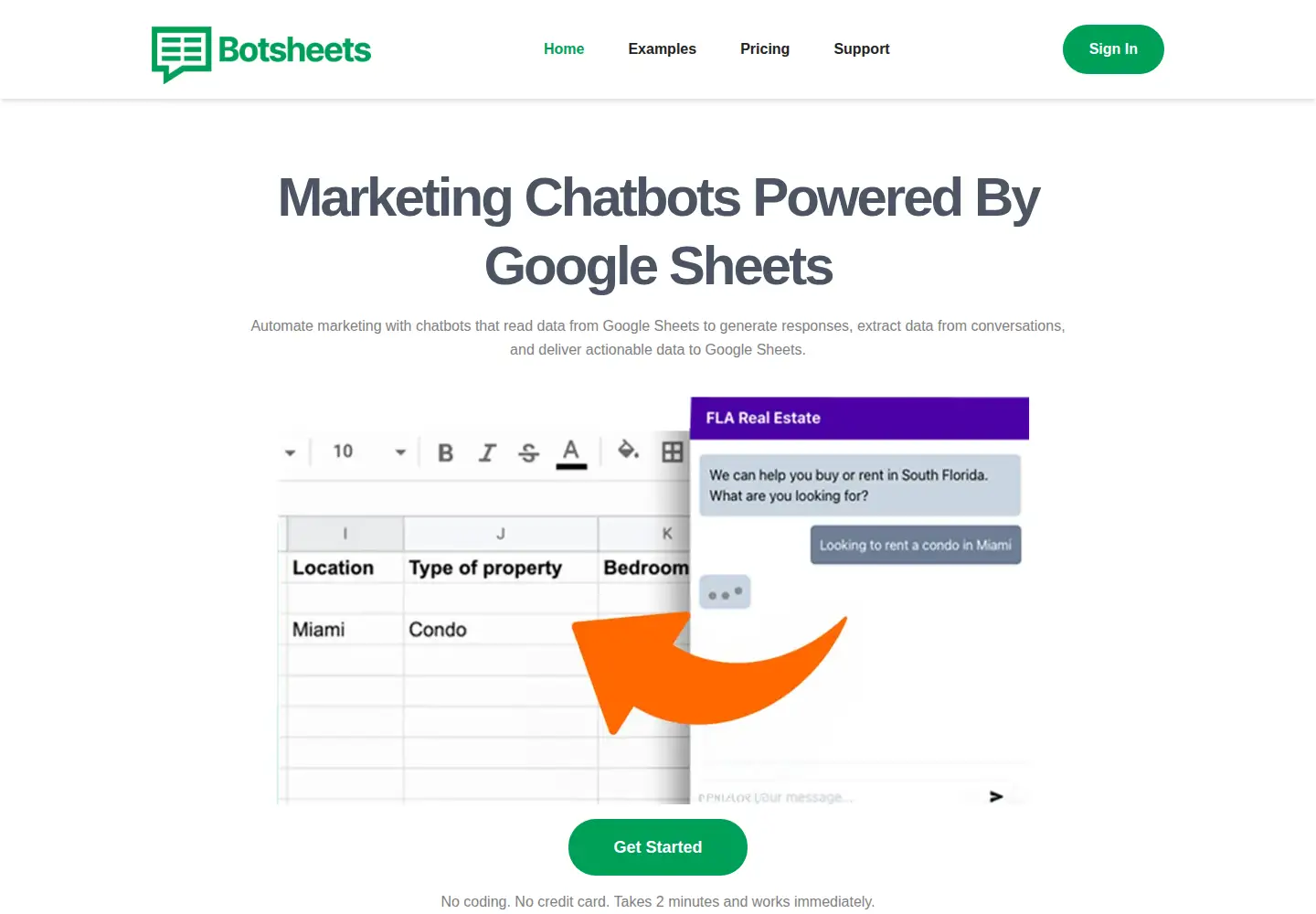 Captured homepage of botsheets.com in the current scan