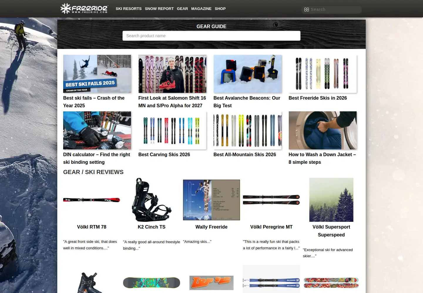 Screenshot of freeride.com