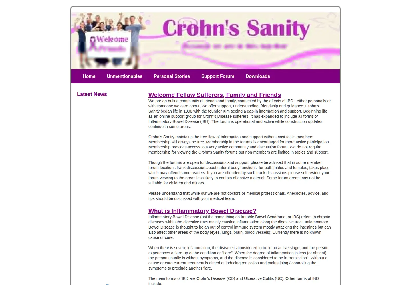 Screenshot of crohns-sanity.org
