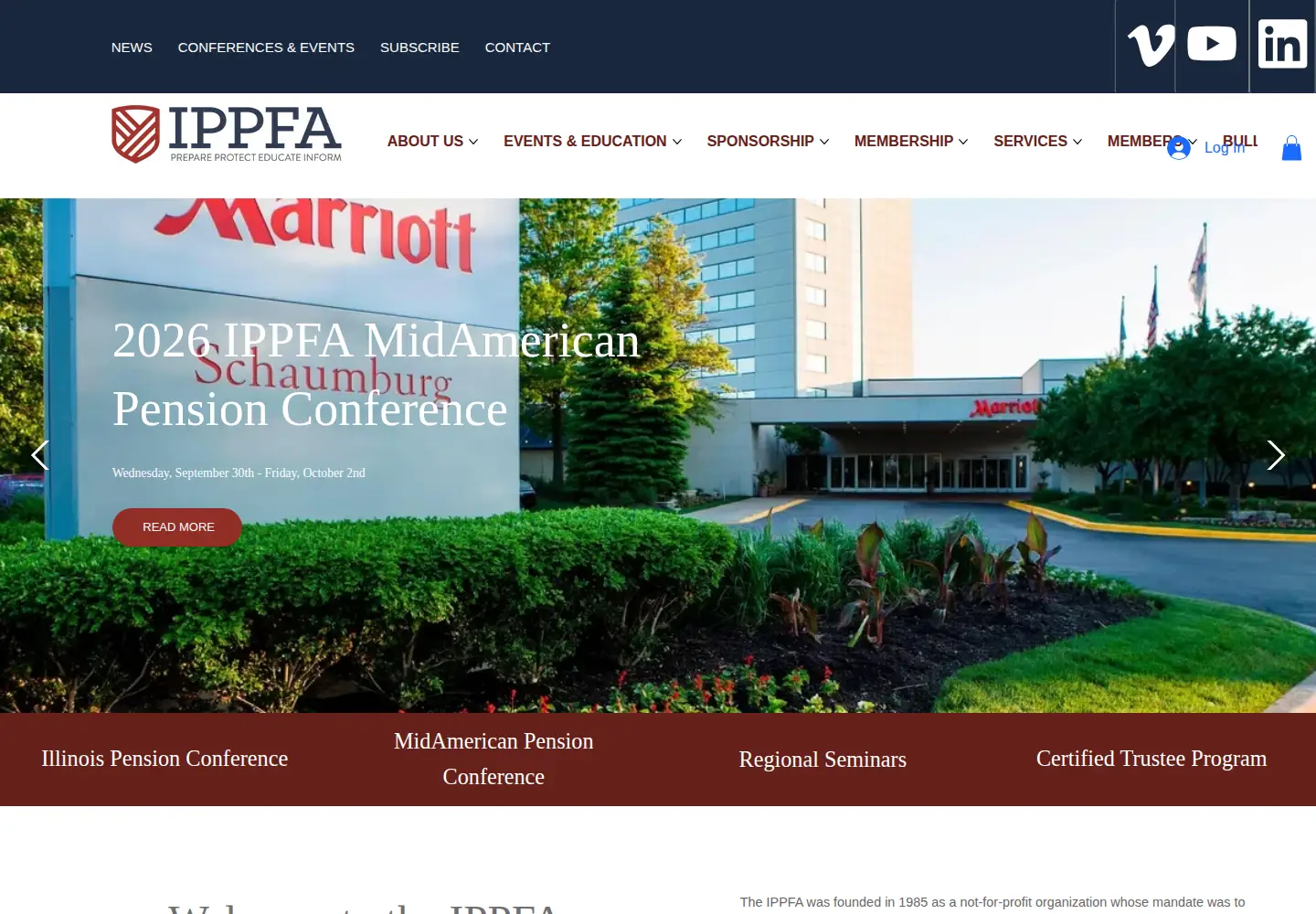 Captured homepage of ippfa.org in the current scan
