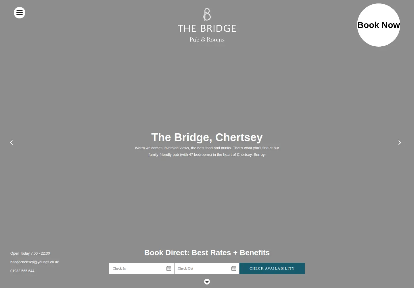 Captured homepage of bridgehotelchertsey.com in the current scan