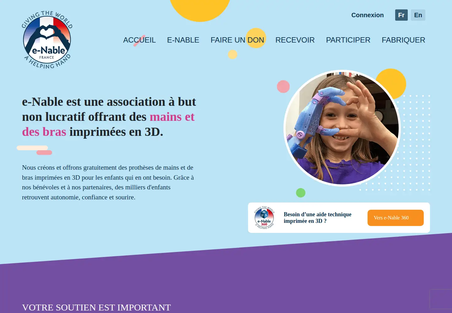 Screenshot of e-nable.fr