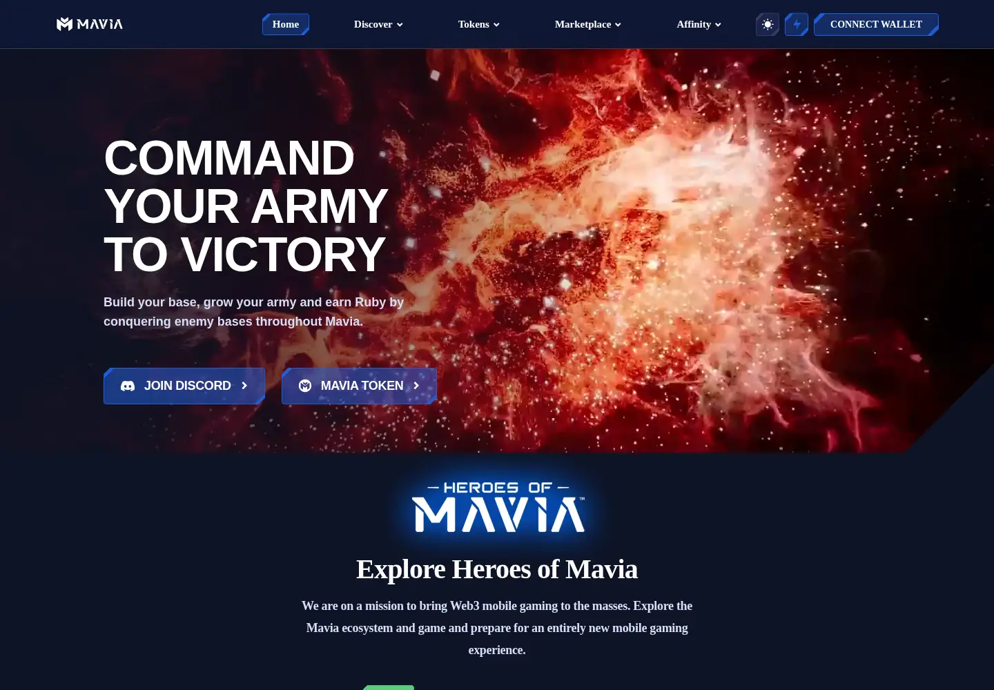 Captured homepage of mavia.com in the current scan
