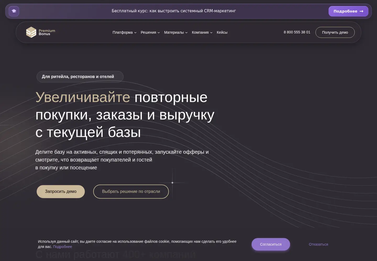 Captured homepage of premiumbonus.ru in the current scan