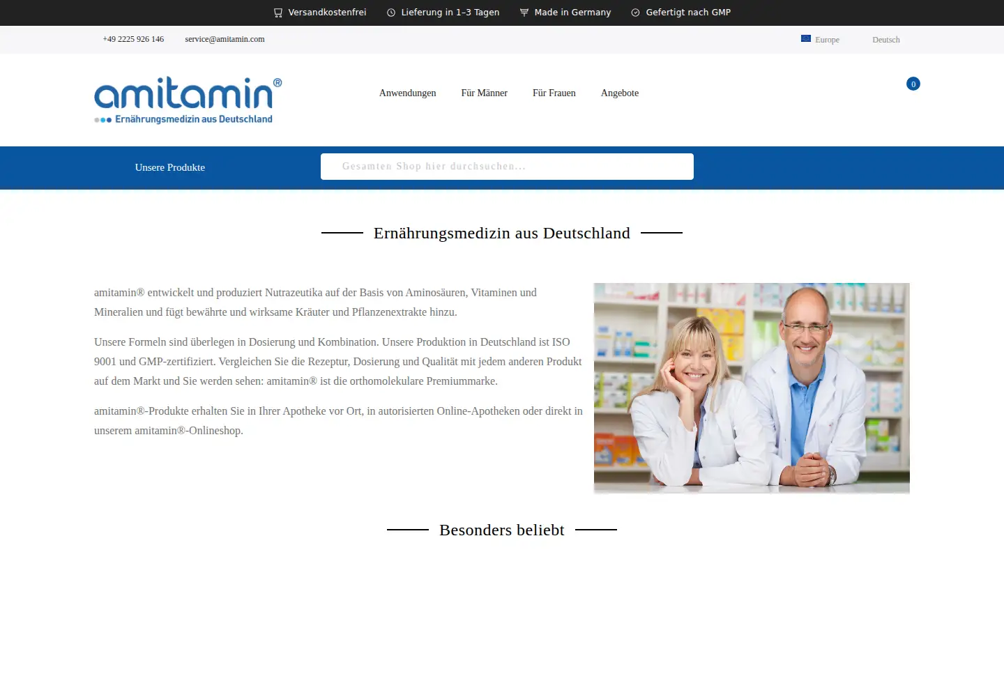 Screenshot of amitamin.com
