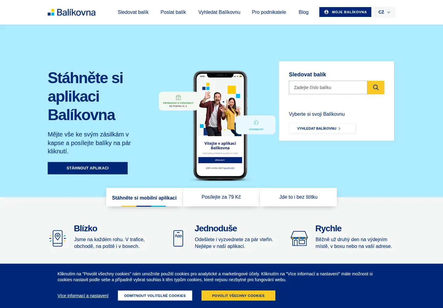 Screenshot of balikovna.cz