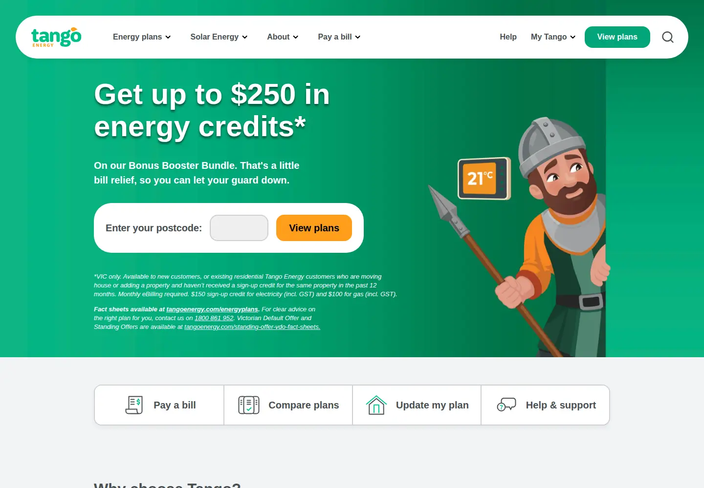 Captured homepage of tangoenergy.com in the current scan