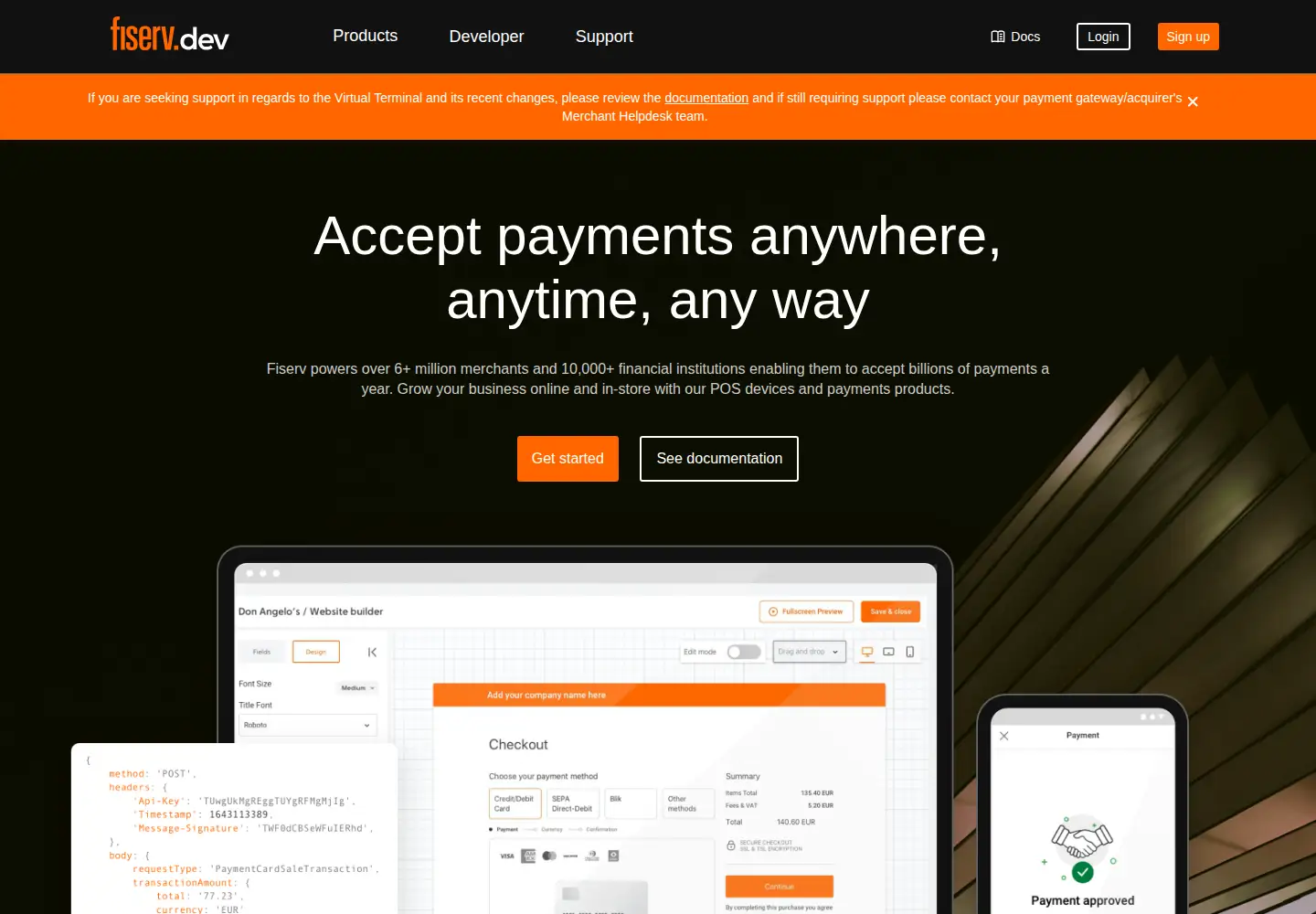Screenshot of fiserv.dev