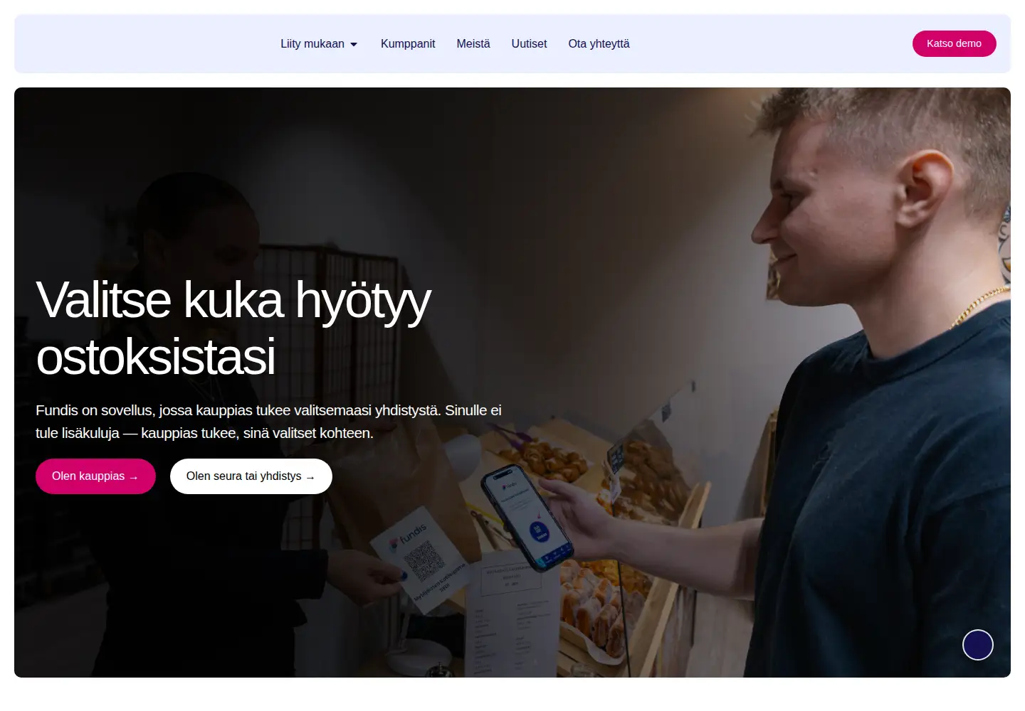Captured homepage of fundis.fi in the current scan