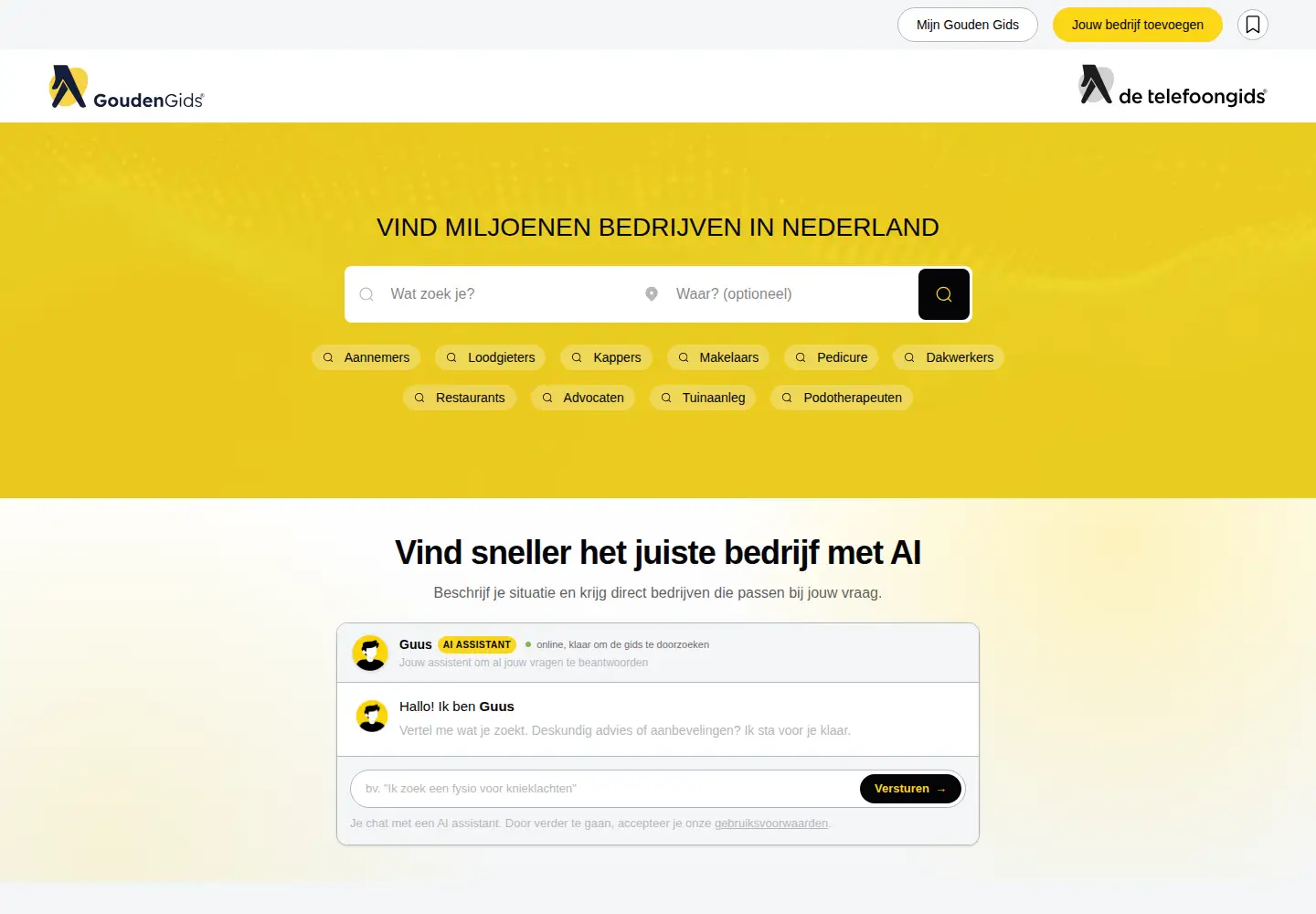 Screenshot of goudengids.nl
