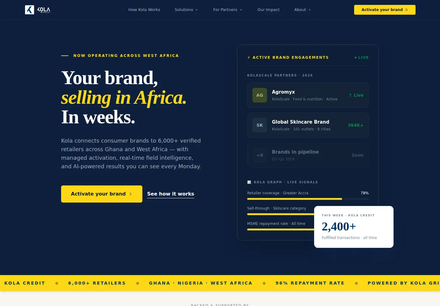 Screenshot of kola.market