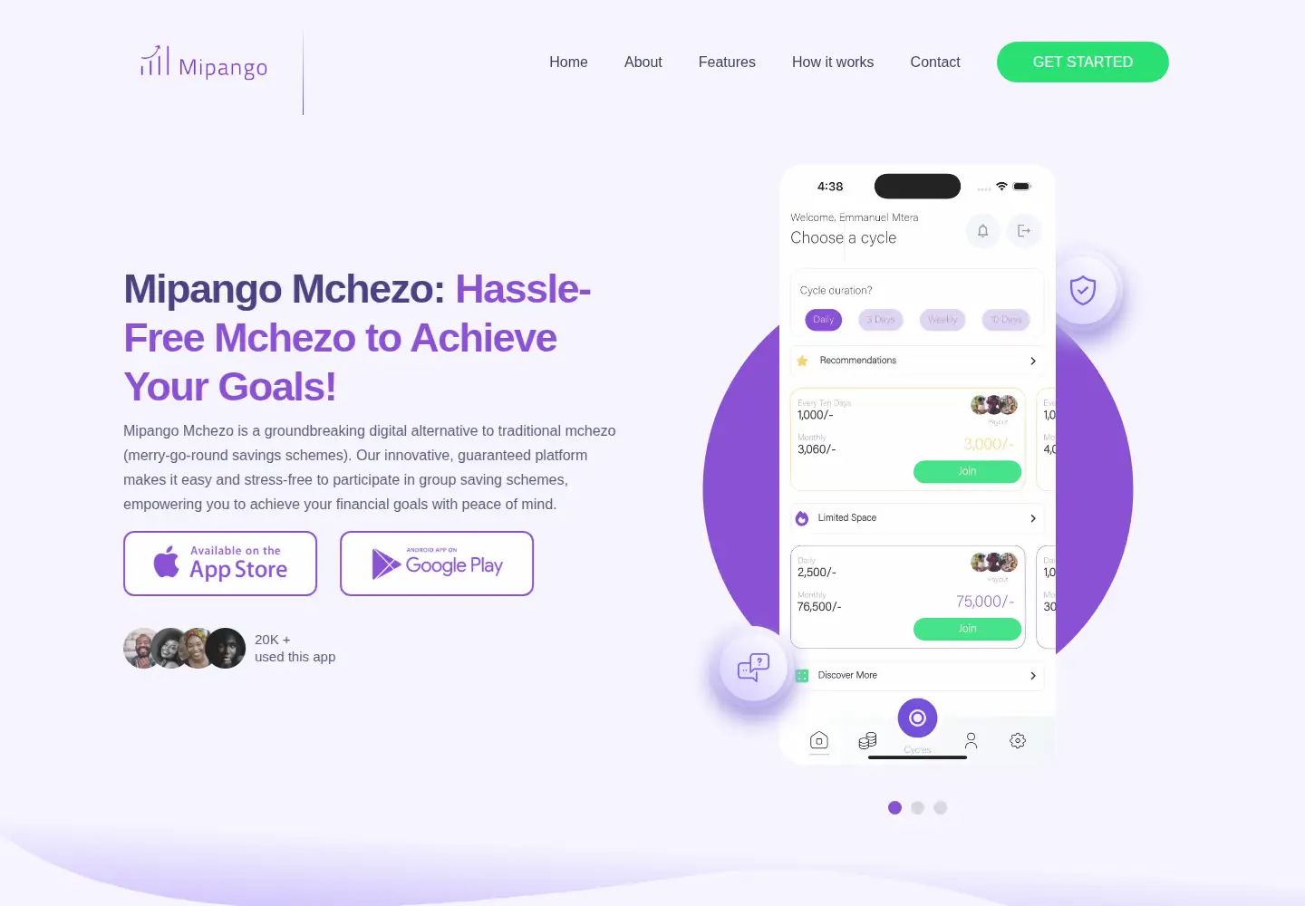 Captured homepage of mipangoapp.com in the current scan