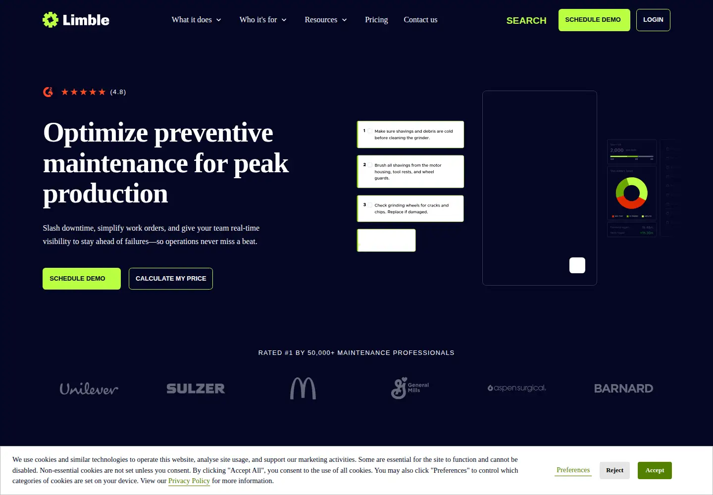 Screenshot of limble.com