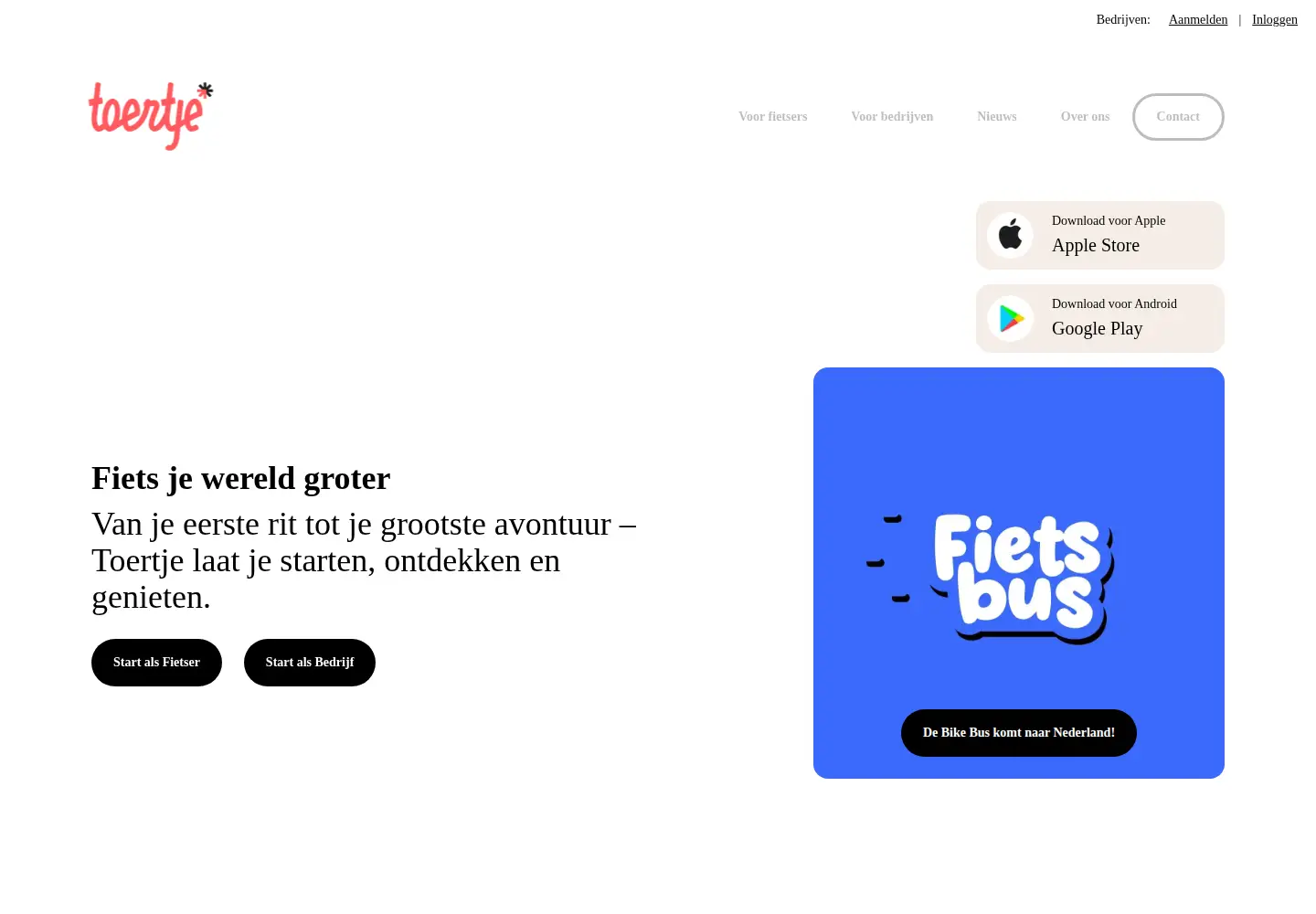 Captured homepage of toertje.nl in the current scan