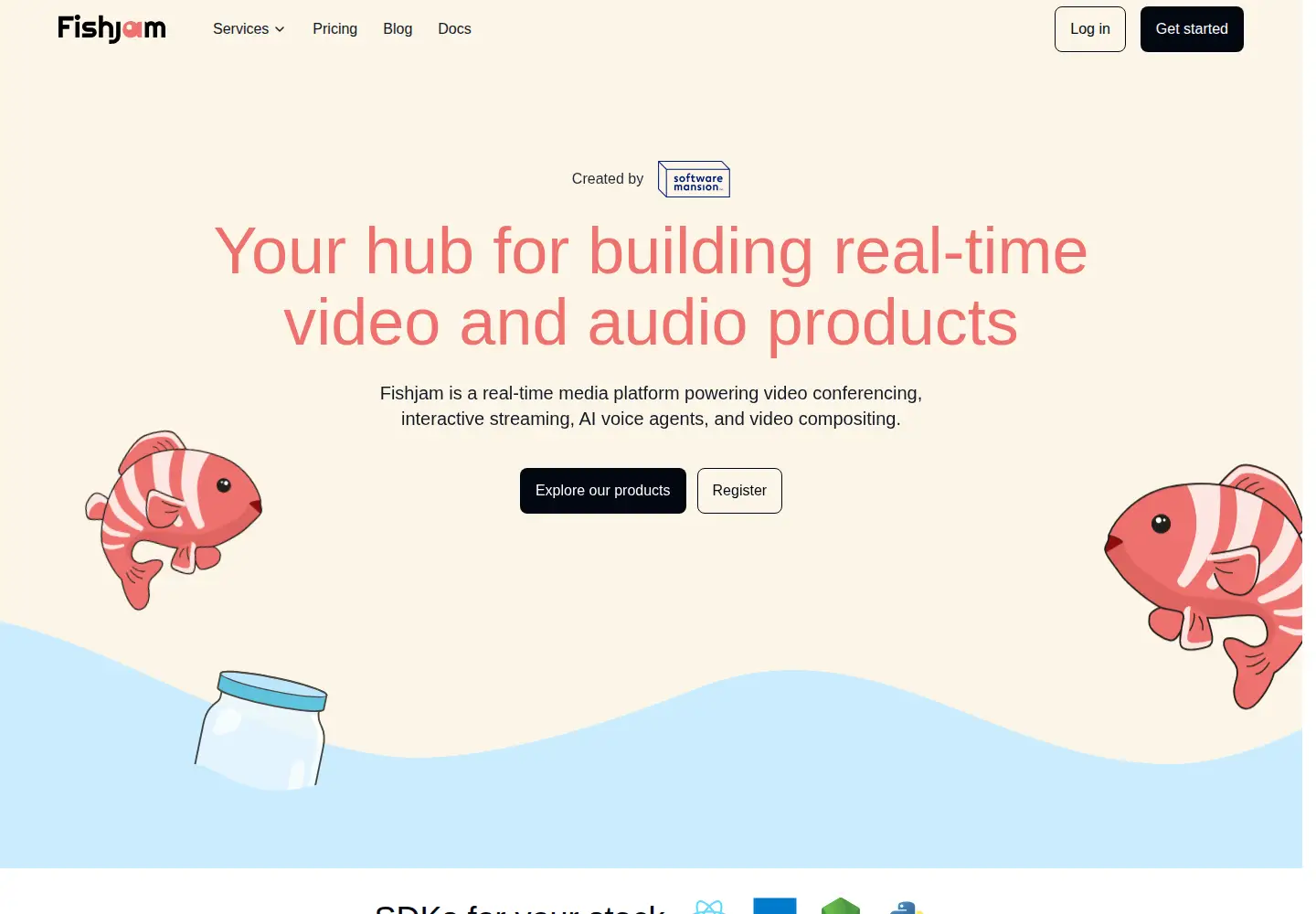 Captured homepage of fishjam.io in the current scan