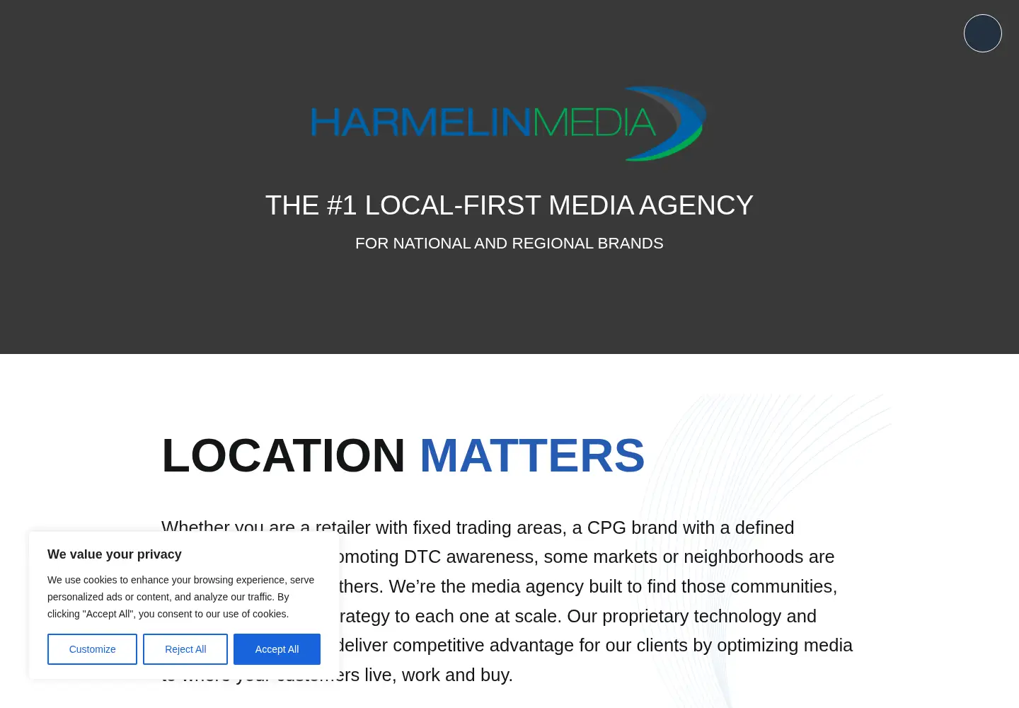 Captured homepage of harmelin.com in the current scan