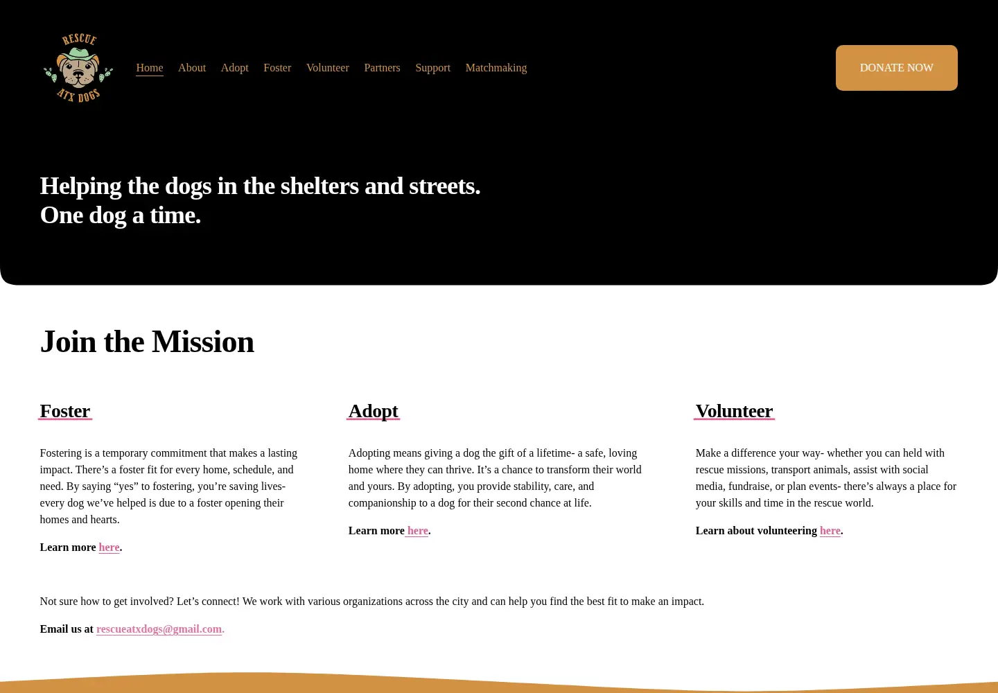 Screenshot of rescueatxdogs.org
